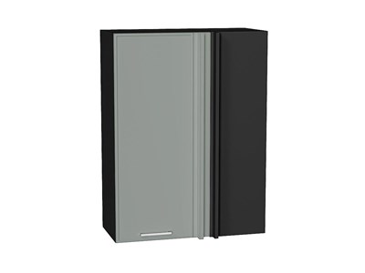Шкаф верхний прямой угловой Квадро Graphite, Аквамарин, 920 В*Ш*Г 920*700*345, фасад МДФ  Аквамарин, корпус  Graphite ms2510VVT_72944