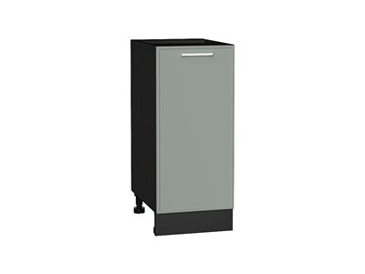 Шкаф нижний с 1-ой дверцей Квадро Graphite, Аквамарин, 350 В*Ш*Г 816*350*481, фасад МДФ  Аквамарин, корпус  Graphite ms2510VVT_73453