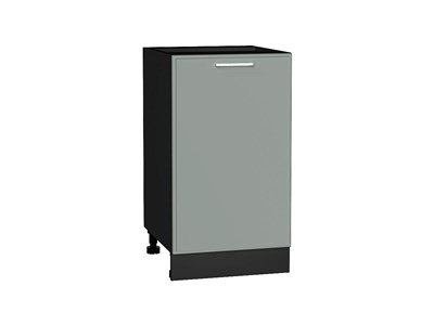Шкаф нижний с 1-ой дверцей Квадро Graphite, Аквамарин, 450 В*Ш*Г 816*450*481, фасад МДФ  Аквамарин, корпус  Graphite ms2510VVT_73459