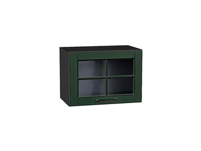Шкаф верхний горизонтальный остекленный Дублин Graphite, Special Green, 500 В*Ш*Г 358*500*318, фасад МДФ/Стекло  Special Green, корпус  Graphite ms2510VVT_74273