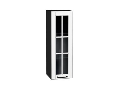 Шкаф верхний с 1-ой остекленной дверцей Дублин Graphite, Special White, 920, 300 В*Ш*Г 920*300*318, фасад МДФ/Стекло  Special White, корпус  Graphite ms2510VVT_74345