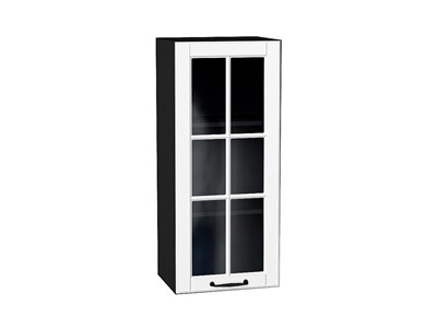 Шкаф верхний с 1-ой остекленной дверцей Дублин Graphite, Special White, 920, 400 В*Ш*Г 920*400*318, фасад МДФ/Стекло  Special White, корпус  Graphite ms2510VVT_74346