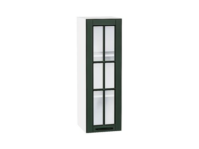 Шкаф верхний с 1-ой остекленной дверцей Дублин Белый, Special Green, 920, 300 В*Ш*Г 920*300*318, фасад МДФ/Стекло  Special Green, корпус  Белый ms2510VVT_74321