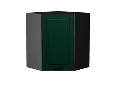 Шкаф верхний угловой Дублин Graphite, Special Green, 720 В*Ш*Г 716*600*600, фасад МДФ  Special Green, корпус  Graphite ms2510VVT_73239
