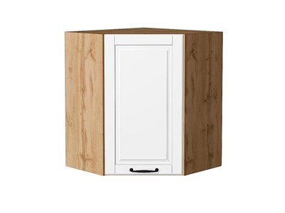 Шкаф верхний угловой Дублин Дуб Вотан, Special White, 720 В*Ш*Г 716*600*600, фасад МДФ  Special White, корпус  Дуб Вотан ms2510VVT_73227