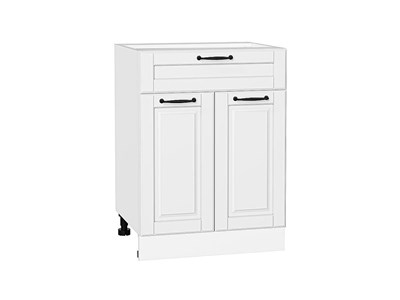 Шкаф нижний с 2-мя дверцами и ящиком Дублин Белый, Special White, 600 В*Ш*Г 816*600*478, фасад МДФ  Special White, корпус  Белый ms2510VVT_73557
