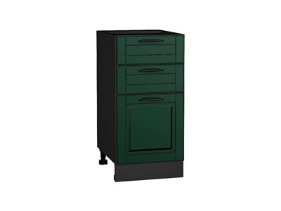 Шкаф нижний с 3-мя ящиками Дублин Graphite, Special Green, 400 В*Ш*Г 816*400*478, фасад МДФ  Special Green, корпус  Graphite ms2510VVT_73643