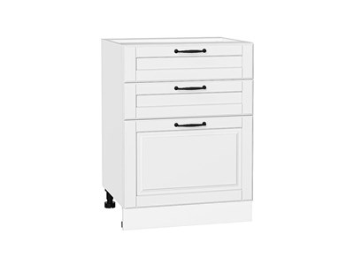 Шкаф нижний с 3-мя ящиками Дублин Белый, Special White, 600 В*Ш*Г 816*600*478, фасад МДФ  Special White, корпус  Белый ms2510VVT_73590