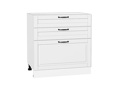 Шкаф нижний с 3-мя ящиками Дублин Белый, Special White, 800 В*Ш*Г 816*800*478, фасад МДФ  Special White, корпус  Белый ms2510VVT_73591