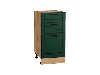 Шкаф нижний с 3-мя ящиками Дублин Дуб Вотан, Special Green, 400 В*Ш*Г 816*400*478, фасад МДФ  Special Green, корпус  Дуб Вотан ms2510VVT_73618