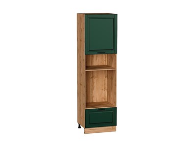 Шкаф пенал с 1-ой дверцей и ящиком под технику Дублин Дуб Вотан, Special Green, 2140 В*Ш*Г 2132*600*574, фасад МДФ  Special Green, корпус  Дуб Вотан ms2510VVT_73703