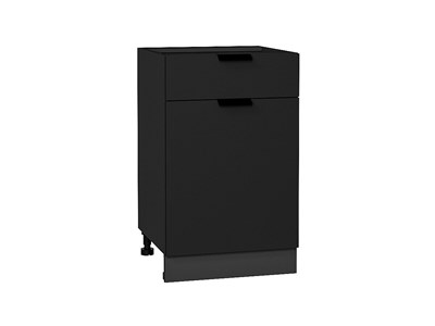 Шкаф нижний с 1-ой дверцей и ящиком Евро Graphite, Антрацит, 500 В*Ш*Г 816*500*478, фасад МДФ  Антрацит, корпус  Graphite ms2510VVT_59186