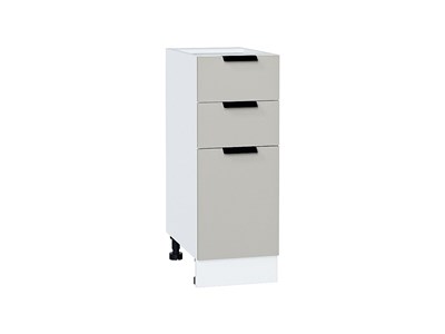 Шкаф нижний с 3-мя ящиками Евро Белый, Агат, 300 В*Ш*Г 816*300*478, фасад МДФ  Агат, корпус  Белый ms2510VVT_59252