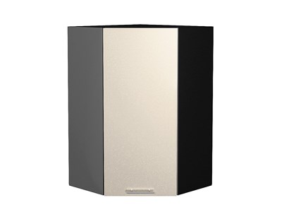 Шкаф верхний угловой Валерия-М Graphite, Бежевый металлик, 920 В*Ш*Г 920*600*600, фасад МДФ  Бежевый металлик, корпус  Graphite ms2510VVT_51398