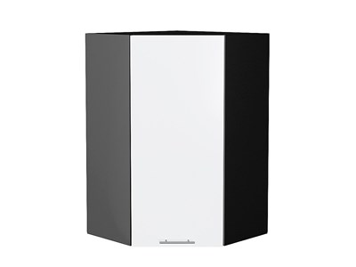 Шкаф верхний угловой Валерия-М Graphite, Белый глянец, 920 В*Ш*Г 920*600*600, фасад МДФ  Белый глянец, корпус  Graphite ms2510VVT_40527