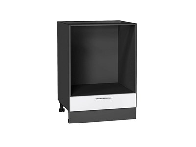 Шкаф нижний под духовку Валерия-М Graphite, Белый глянец, 600 В*Ш*Г 816*600*474, фасад МДФ  Белый глянец, корпус  Graphite ms2510VVT_38626