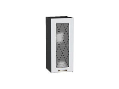 Шкаф верхний с 1-ой остекленной дверцей Ницца Graphite, Белый, 720, 300 В*Ш*Г 716*300*318, фасад МДФ/Стекло  Белый, корпус  Graphite ms2510VVT_54667