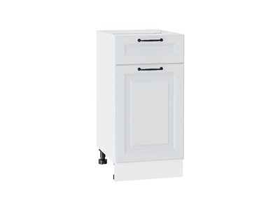 Шкаф нижний с 1-ой дверцей и ящиком Ницца Белый, Blanco, 400 В*Ш*Г 816*400*478, фасад МДФ  Blanco, корпус  Белый ms2510VVT_33728