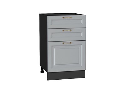 Шкаф нижний с 3-мя ящиками Ницца Graphite, Графит, 500 В*Ш*Г 816*500*478, фасад МДФ  Графит, корпус  Graphite ms2510VVT_54987