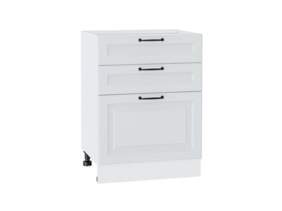 Шкаф нижний с 3-мя ящиками Ницца Белый, Blanco, 600 В*Ш*Г 816*600*480, фасад МДФ  Blanco, корпус  Белый ms2510VVT_33736