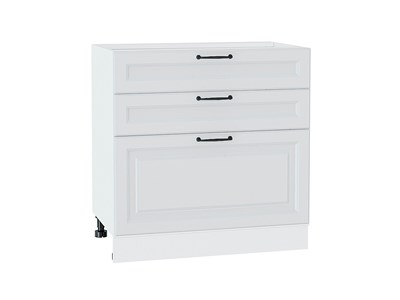 Шкаф нижний с 3-мя ящиками Ницца Белый, Blanco, 800 В*Ш*Г 816*800*478, фасад МДФ  Blanco, корпус  Белый ms2510VVT_33737