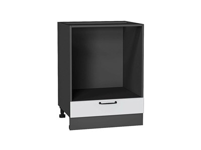 Шкаф нижний под духовку Ницца Graphite, Blanco, 600 В*Ш*Г 816*600*474, фасад МДФ  Blanco, корпус  Graphite ms2510VVT_44827