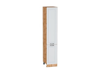 Шкаф пенал с 2-мя дверцами Ницца Дуб Вотан, Blanco, 2140, 400 В*Ш*Г 2132*400*574, фасад МДФ  Blanco, корпус  Дуб Вотан ms2510VVT_64566
