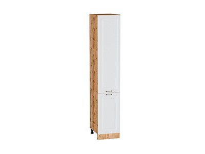Шкаф пенал с 2-мя дверцами Ницца Дуб Вотан, Белый, 2140, 400 В*Ш*Г 2132*400*574, фасад МДФ  Белый, корпус  Дуб Вотан ms2510VVT_64565