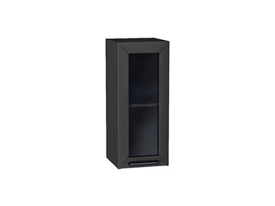 Шкаф верхний с 1-ой остекленной дверцей Глетчер Graphite, Маренго Силк, 720, 300 В*Ш*Г 716*300*318, фасад МДФ/Стекло  Маренго Силк, корпус  Graphite ms2510VVT_43534