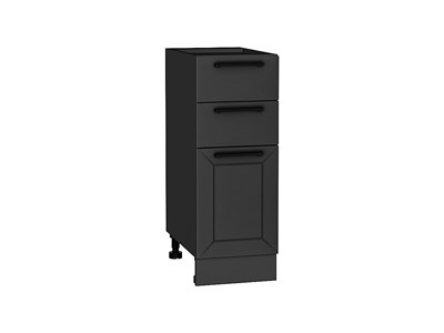Шкаф нижний с 3-мя ящиками Глетчер Graphite, Маренго Силк, 300 В*Ш*Г 816*300*478, фасад МДФ  Маренго Силк, корпус  Graphite ms2510VVT_43666