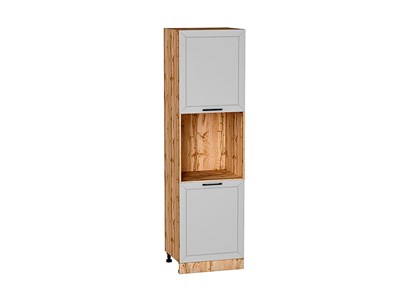 Шкаф пенал с 2-мя дверцами под технику Глетчер Дуб Вотан, Гейнсборо Силк, 2140 В*Ш*Г 2132*600*574, фасад МДФ  Гейнсборо Силк, корпус  Дуб Вотан ms2510VVT_61793
