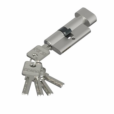 Цилиндр ключ/фиксатор Bravo AЕF-60-30/30 SC МатХром (алюм., 5 ключей) sp2510BR_054-0335