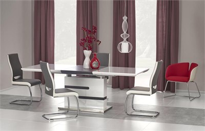 Стол обеденный Halmar MONACO, раскладной (белый/серый) ms2601SIGHAL_V-CH-MONACO-ST