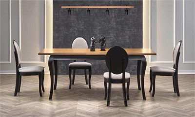 Стол обеденный Halmar WINDSOR раскладной (дуб темный/черный) ms2601SIGHAL_V-PL-WINDSOR-ST-C.DAB/CZARNY