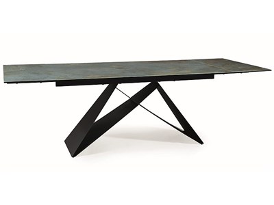 Стол обеденный Signal WESTIN Ceramic 160 раскладной (Pietra Di Savoia светло-серый/черный мат) ms2601SIGHAL_WESTINJSZC160