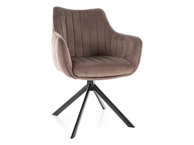 Стул кухонный Signal AZALIA Velvet Bluvel 38 поворотный (капучино/черный) ms2601SIGHAL_AZALIAVCCA