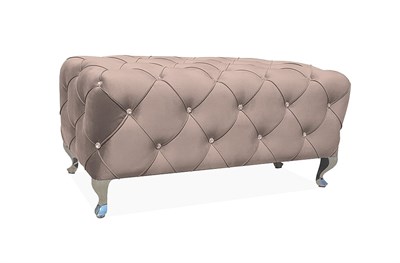 Пуф Signal HESTIA Velvet Bluvel 28 бежевый/серебряный 100/46/50 ms2601SIGHAL_HESTIAV28S