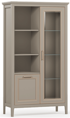Шкаф-витрина Классик/Classic REG1W1D  Глиняный серый, Глиняный серый msk26brw_2048890095