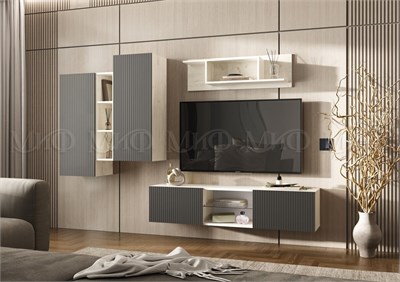 Гостиная Оскар Вариант №1  Графит/Дуб крафт белый pn26mf_800006300