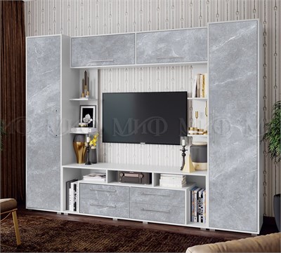 Гостиная Гармония  Белый глянец/Мрамор глянец pn26mf_300145076