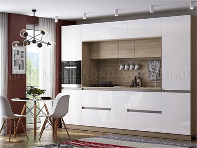 Кухня Карина  Белый глянец  (Пенал для встраиваемой бытовой техники, Центральная секция 2200, Пенал)  3400 pn26mf_515623222