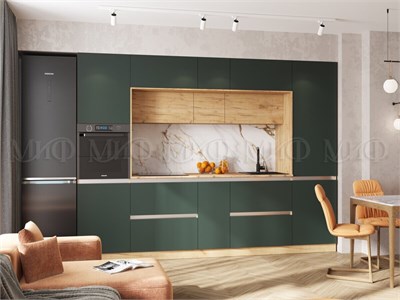 Кухня Карина ЛДСП  Изумруд/Дуб Крафт (Пенал для встраиваемой бытовой техники, Центральная секция 2050 с местом под МП, Пенал)  3250 pn26mf_901794760