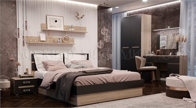 Спальня Ким Графит   Кровать 140 см с  Подъемным механизмом pn26mf_1041416419