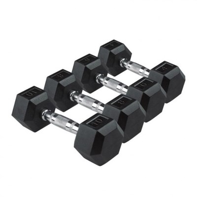 Гексагональные обрезиненные гантели UG1013. Ряд от 2,5 до 25 кг ms26gym_801