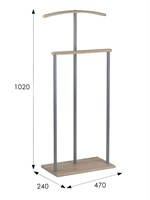Вешалка костюмная Дэви 1 металлик/дуб сонома 4607130885215-msMBLK