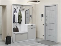 Прихожая  Стиль-02, каркас ЛДСП  Белый, фасад МДФ  Grey Silk,  2090*1400*380 sppr5VVTtoAR77439