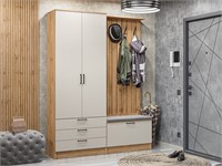 Прихожая  Стиль-03, каркас ЛДСП  Дуб Вотан, фасад ЛДСП  Cashmere In 2S,  2110*1600*380 sppr5VVTtoAR64964