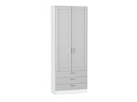 Шкаф двухстворчатый Стиль ШК-803 с ящиками Белый, Grey Silk, Лофт sppr5VVTtoAR74507