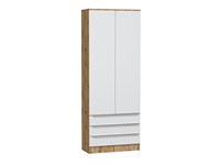Шкаф двухстворчатый Стиль ШК-803 с ящиками Дуб Вотан, Silky White sppr5VVTtoAR59858