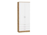 Шкаф двухстворчатый Стиль ШК-803 с ящиками Дуб Вотан, White Silk, Лофт sppr5VVTtoAR74515